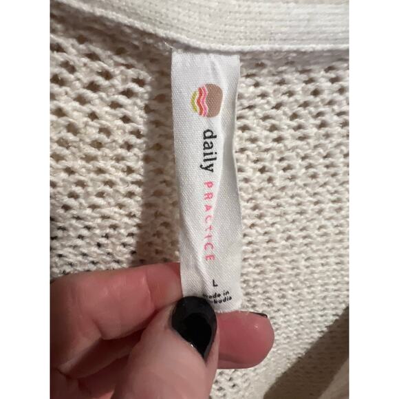 EUC Anthropologie Daily Practice Half-Zip Oversized Pullover Sweater Cream - Picture 11 of 16